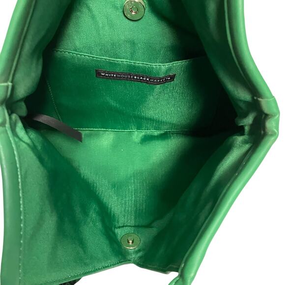 White House Black Market Women's Green Woven Vegan Leather Shoulder Bag - Picture 5 of 8